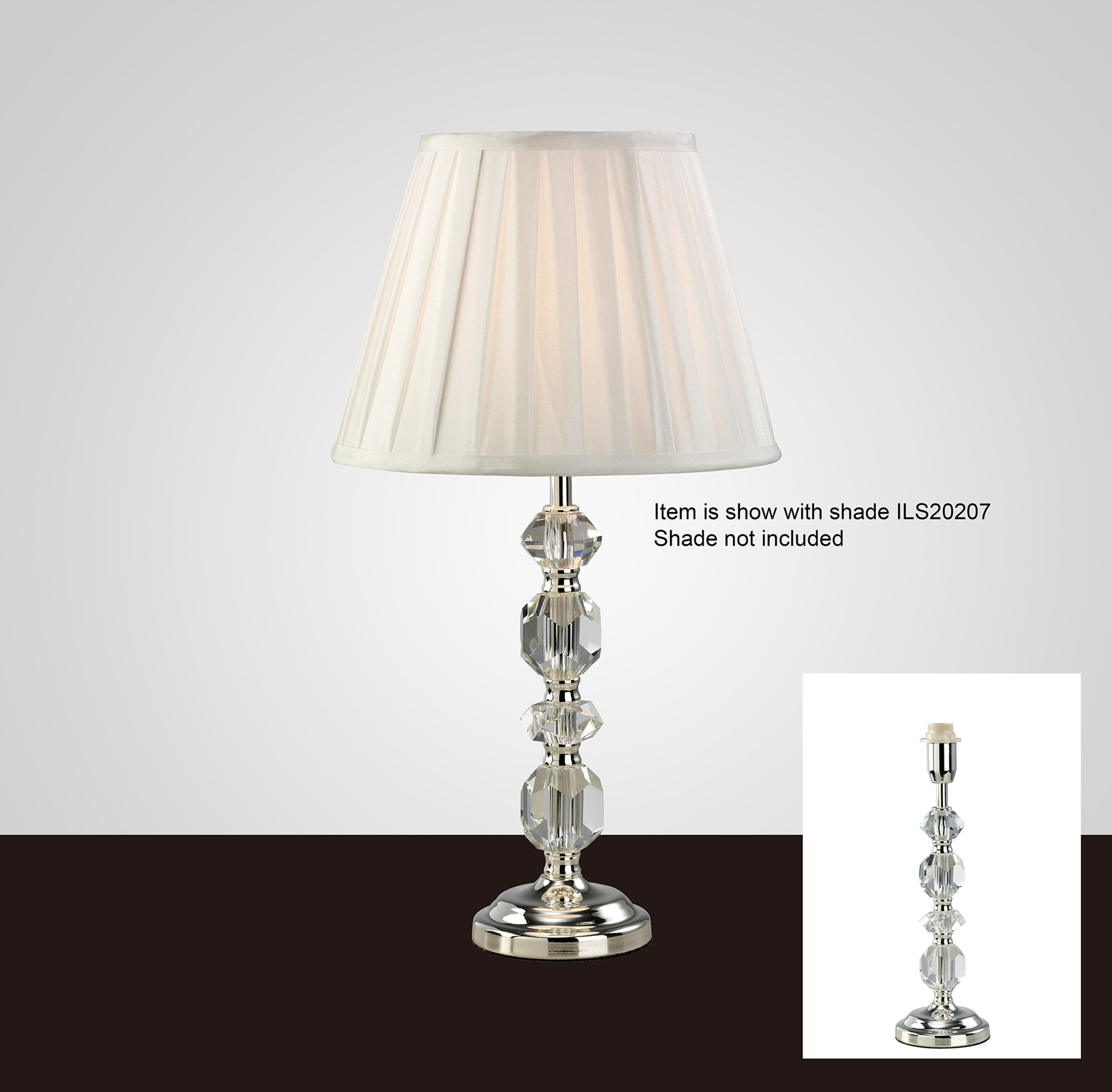 IL11004  Dana Crystal 34cm 1 Light Table Lamp Without Shade